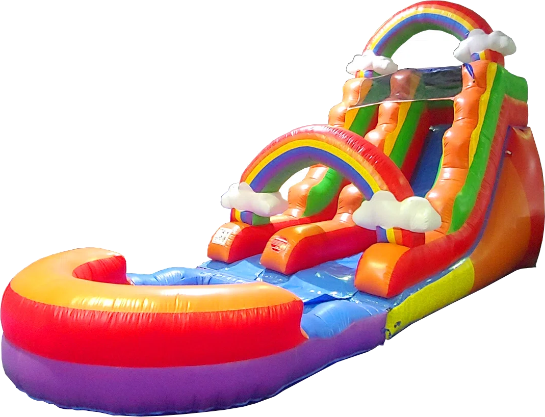 15FT Rainbow Inflatable Water Slide